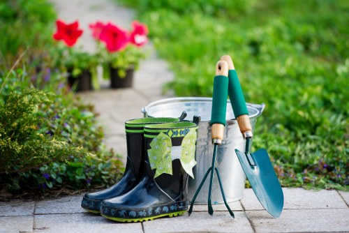 Sustainable garden practices in Abbey Wood with rainwater harvesting system